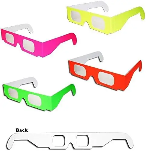 Factory Price chromadepth 3d paper glasses Disposable 3d hologram Christmas diffraction glasses