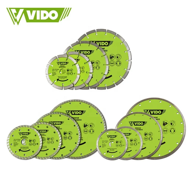 VIDO cutting disc high quality hot sale durable 4.5in 5in 7in 9in segment diamond saw blade for Stone