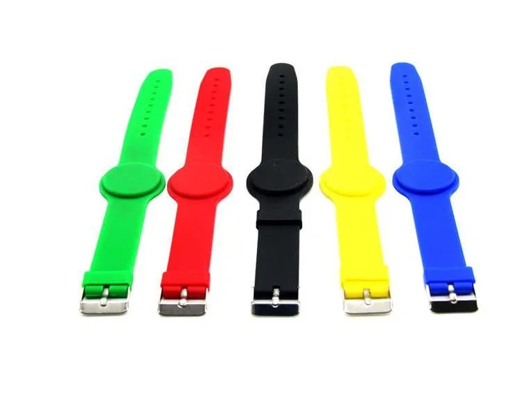 13.56 MHz 125khz  Waterproof Wrist Watch Silica Gel ISO14443A EM IC Wristband RFID Keyfob Tag Band Access Control Card