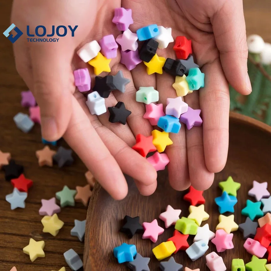 
High quality 14mm DIY Teething Soft small Star Silicone Beads 