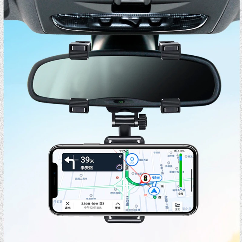 multi-functional 360-degree rotating rearview car rearview mirror mount mobile phone holder