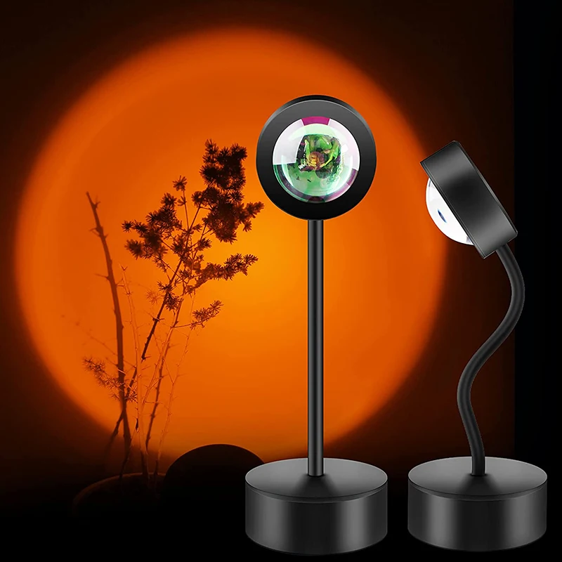 
Dropshipping Mini Smart Sunset Floor Lamp Projector Night Light Proyector Rainbow Projection Sunset Lamp 