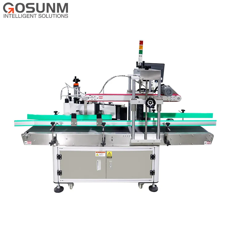Industrial box corner printing, print and apply labeling machine real time automated print and apply labelers