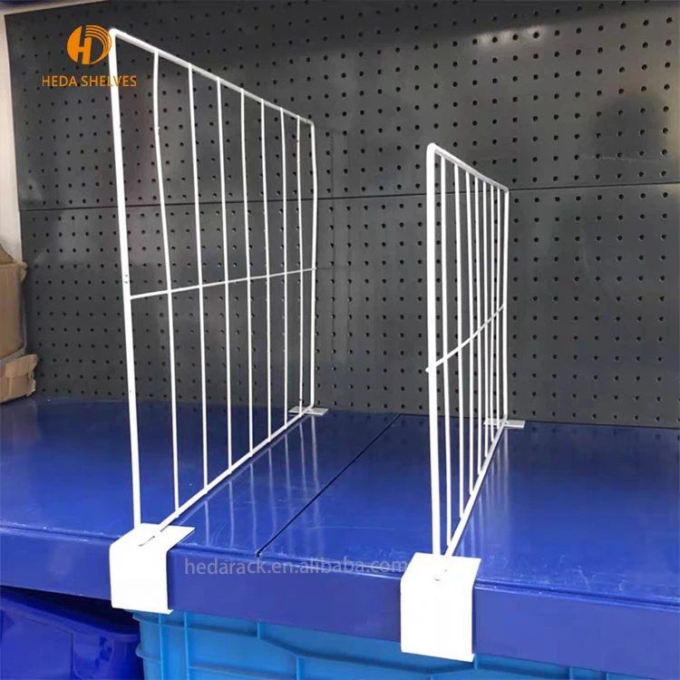 Material handling steel galvanized clip-on welded zinc hanging metal wire mesh shelf dividers for wire decking