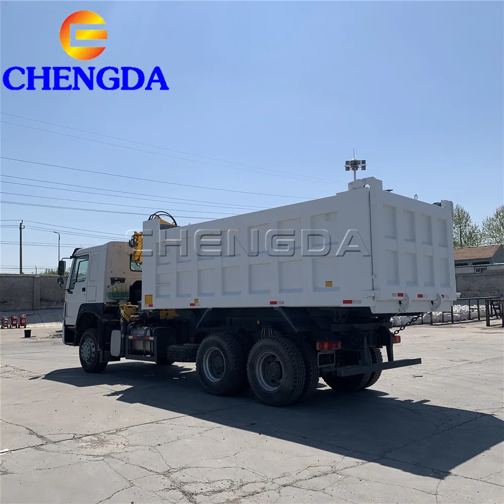 Cheap Low Price Stock Sino Truck Howo 50 Ton 8x4 5 Tons Mobile Crane Dump Truck with 10 12 Tons Lorry Truck Crane