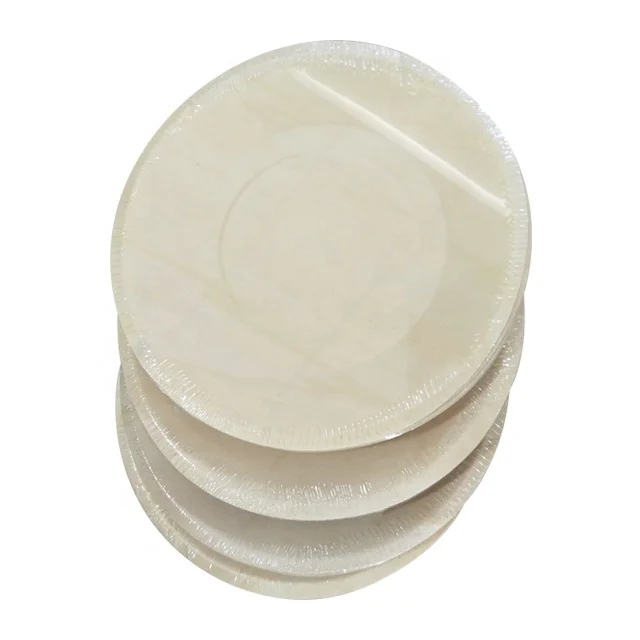 
Food grade bio natural wood tray 9inch round disposable wooden plate eco friendly 