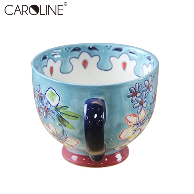 Оптовая продажа синих керамических столовых тарелок для салата