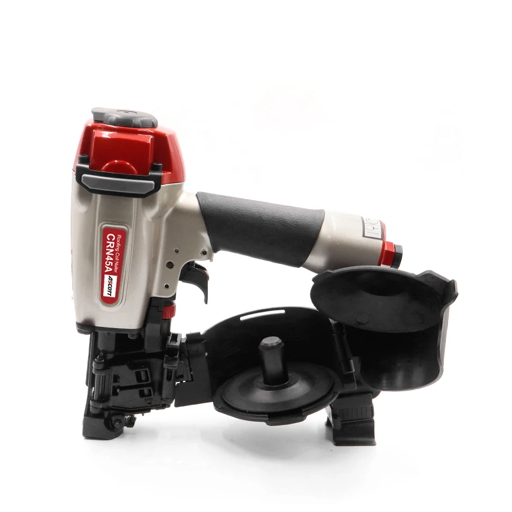 CRN45A Industrial Grade Pneumatic Coil Nail Gun 15 GA Steel Wire Roofing Welded Asphalt Fiberglass Shingles Wood
