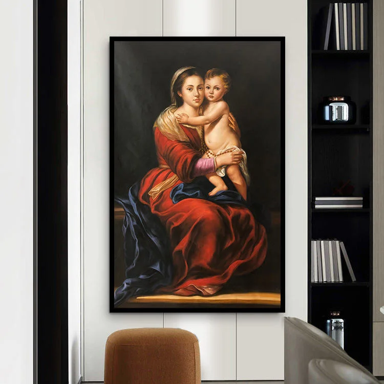 Living Room Decorative Morden Canvas Print Artwork Portrait Abstract Painting With Frame