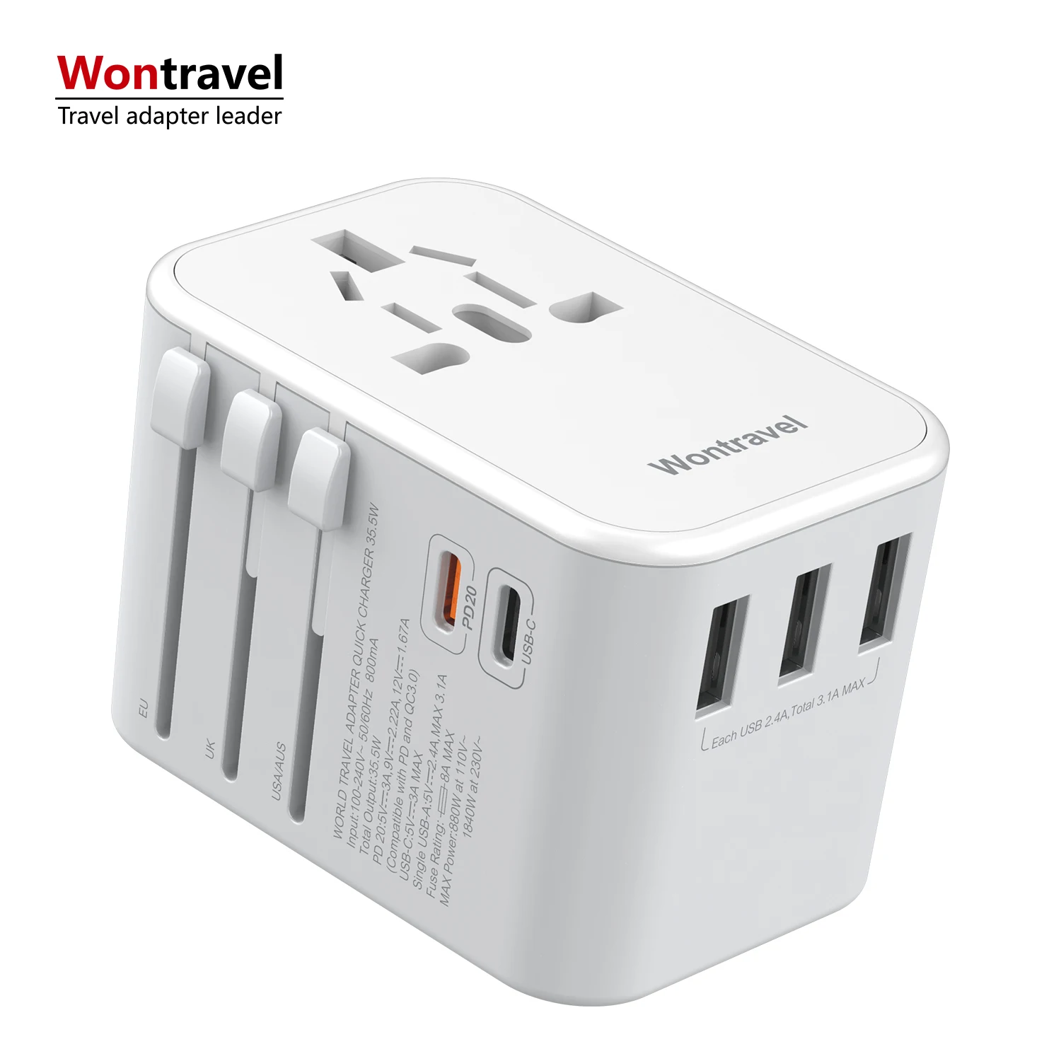
Newest Product 20W Dual USBC Charger Travel Adaptor, 5V Universal Adapter International Travel Adapter 
