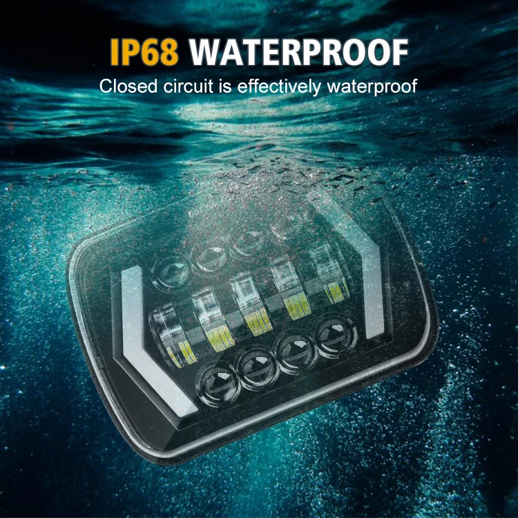 High Low Beam 7x5 7x6 jeeps Led Headlights for truck offroad with arrow halo amber turn signal DRL 7 inch led headlight