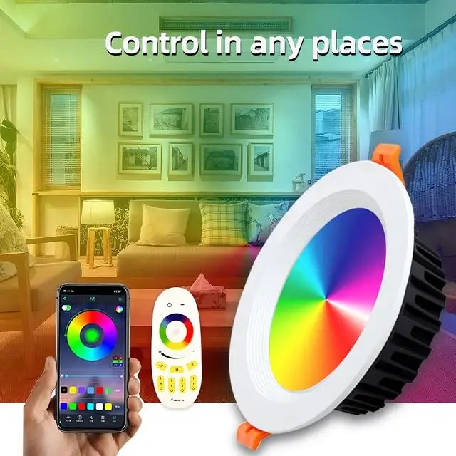 Custom Changeable Dimmable Zigbee Wifi Tuya Dmx SMD Smart Led RGBCW RGB Downlight
