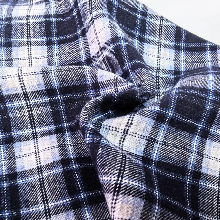 High quality cotton yarn dyed and brushed flannel fabric with fashionable and stylish style