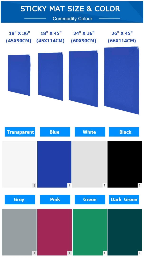 60X90cm blue cheap cleanroom cleaning dust sticky stickiness mat for shoe