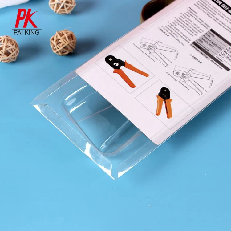 Manufacturer custom PET PVC clamshell blister paper card pack plastic tray blister packaging