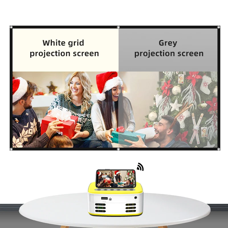 Экран для проектора 16:9 из белой ткани с защитой от света, 60, 84, 100, 120 дюймов, настенный портативный HD Проекционный экран для дома