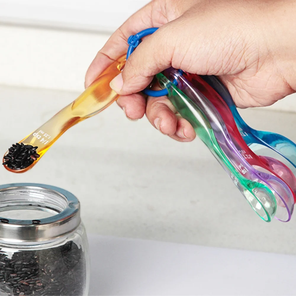 
New Design 5pc Colorful Plastic Measuring Spoons for Baking 