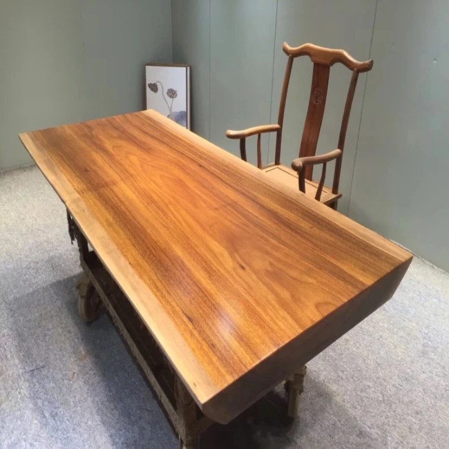 2023 Newest Factory Sell Furniture Black Wood Top Walnut Dining Table Set With Wholesale Price 100% Solid Wood
