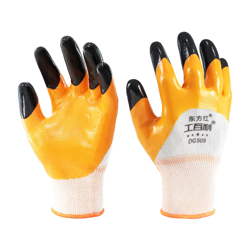 Factory Wholesale Cheap CE Latex Wrinkled Firm Grip Anti Slip Construction Gloves Industry Work Safety Latex Coated Gloves