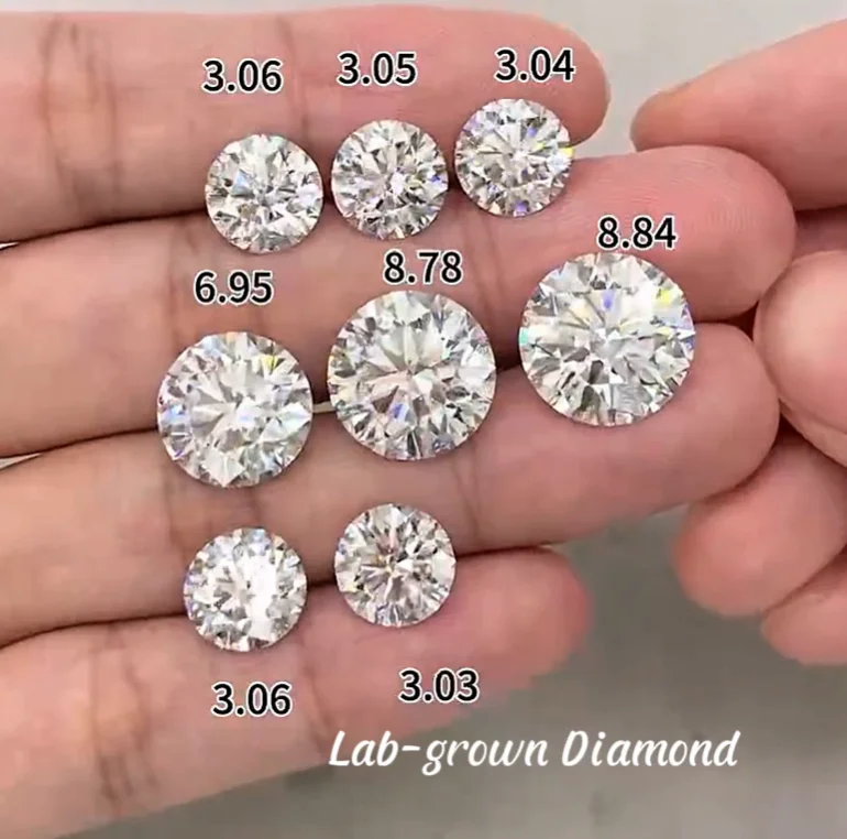 Сертификат IGI HPHT/CVD Выращенный в лаборатории бриллиант 0.5CT ~ 10CT D VS1 круглый блестящей огранки