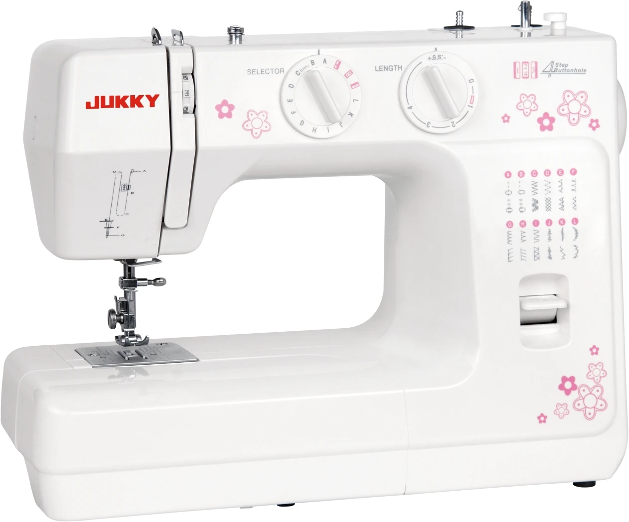 JUKKY JK6224 Mini Household Sewing Machine 24 Stitches Multi-Function Sewing Machine for fabric with sewing machine accessories
