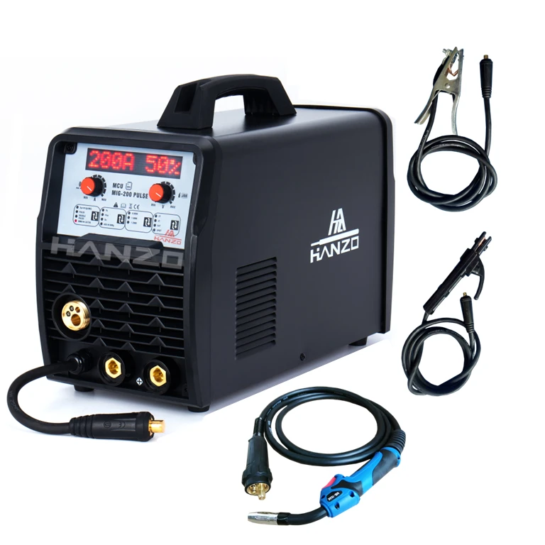 Сварочный аппарат, пластиковый портативный 5 в 1 Co2 Mma Mag Gas Gasless Igbt 200 Amp сварочные аппараты Mig, сварочный аппарат