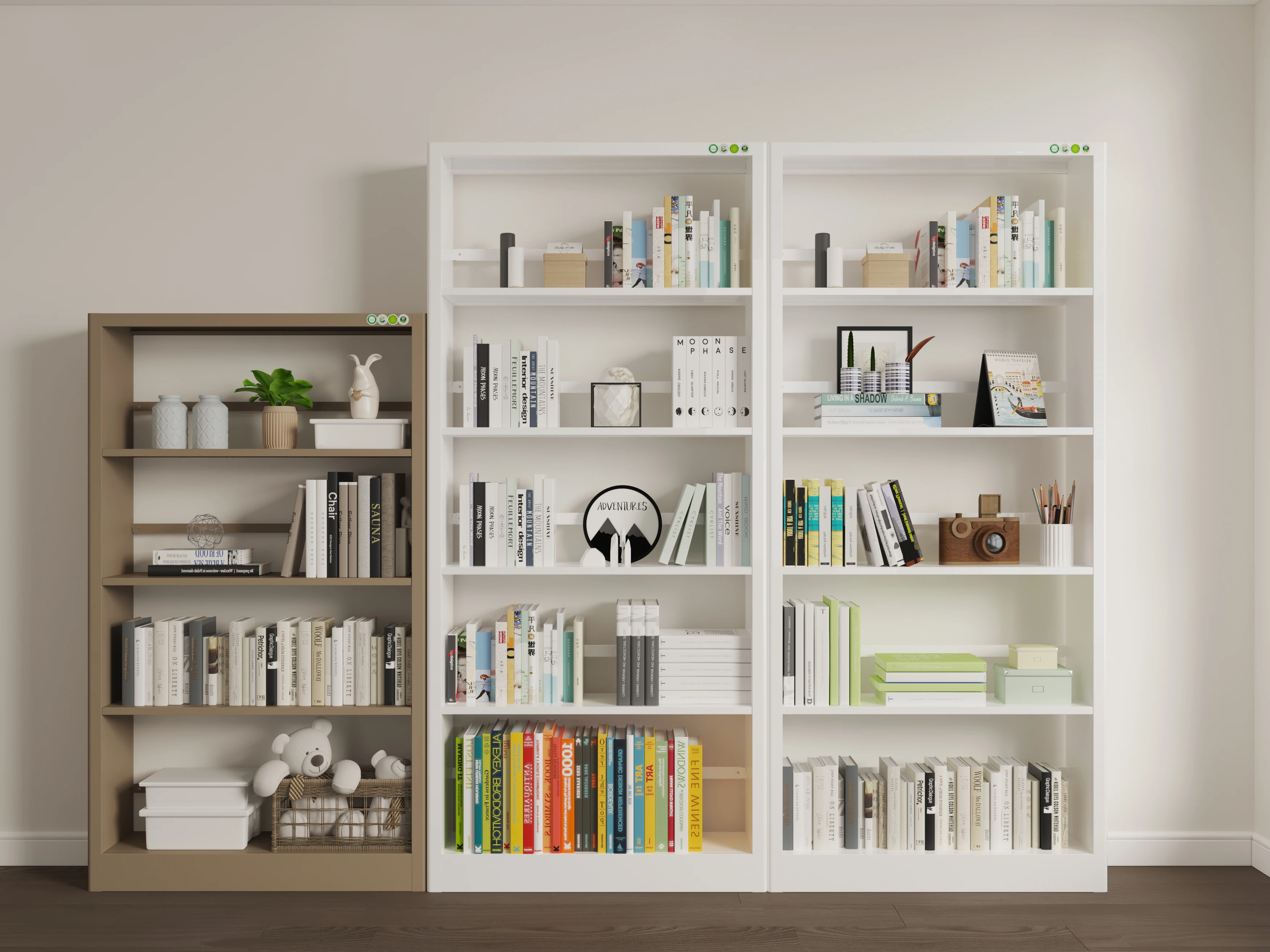 New Design Steel School Furniture Bookcase 5 Tier Metal Bookshelf