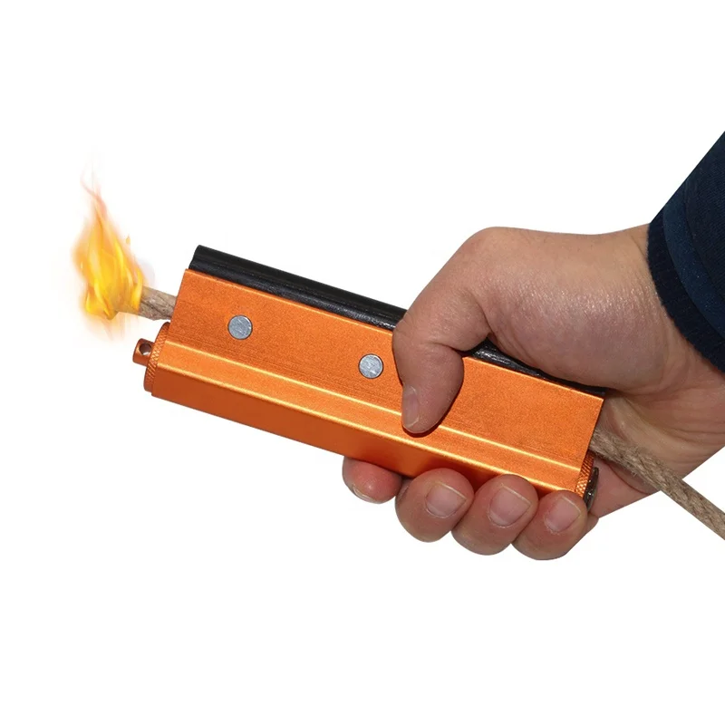 All-Weather Survival Torch Magnesium Ferro Rod Fire Starter Kit with Waterproof Capsule Tinder Wick Rope