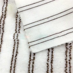 New Product White With Brown Stripe Microfiber Machine Knitted Coral Fleece Steam Mop Fabric