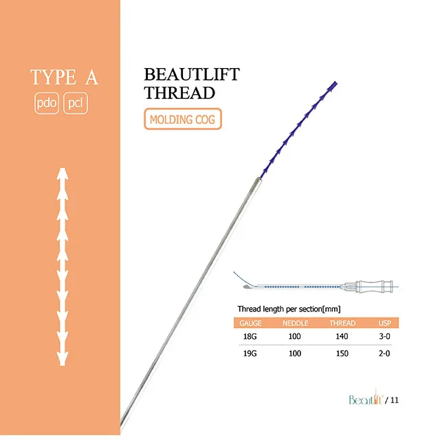 Beautlift Высокое качество 19 г 100 мм L Blunt 4d нить cog pdo лифтинг для лица Корея