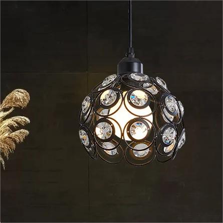 Fashion black bedroom bedside pendant lamp geometric dining room single head bar decorative pendant light