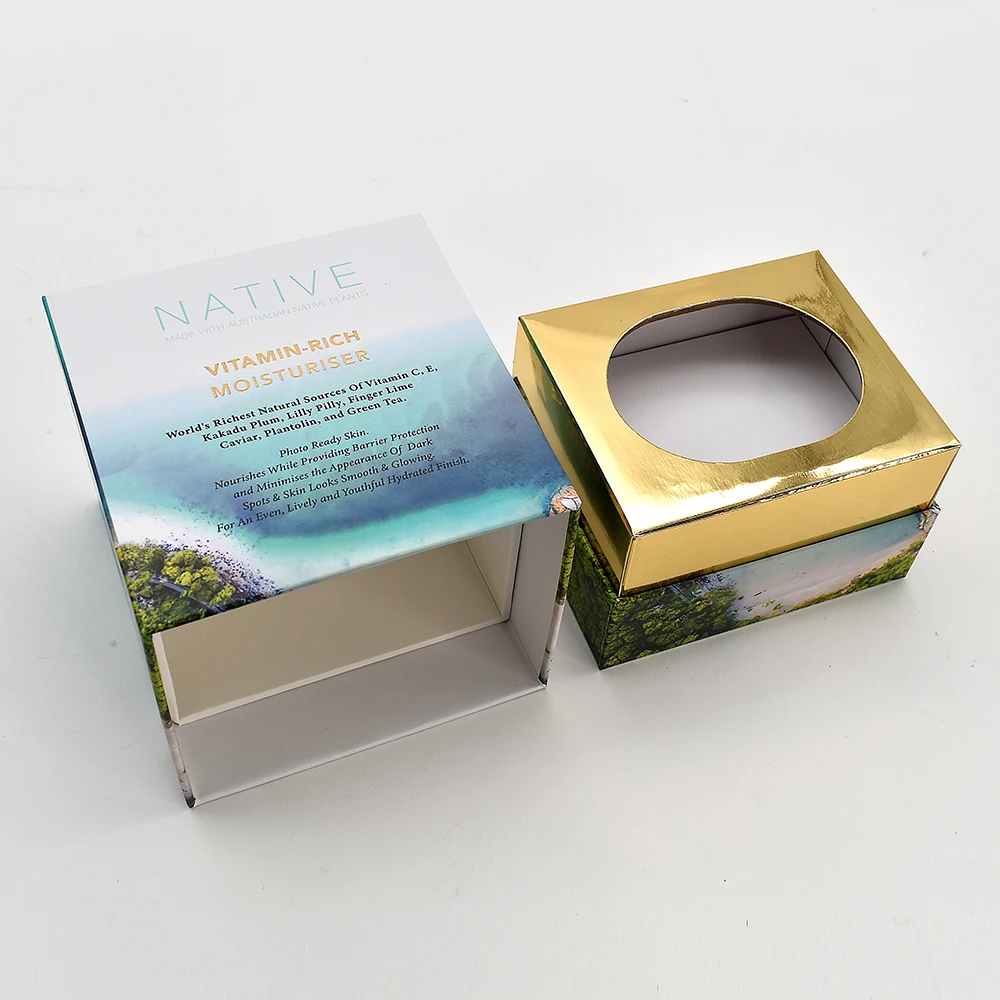 Customized luxury square drawer box cosmetic essential oil skin care products eyeliner pen cardboard packaging box