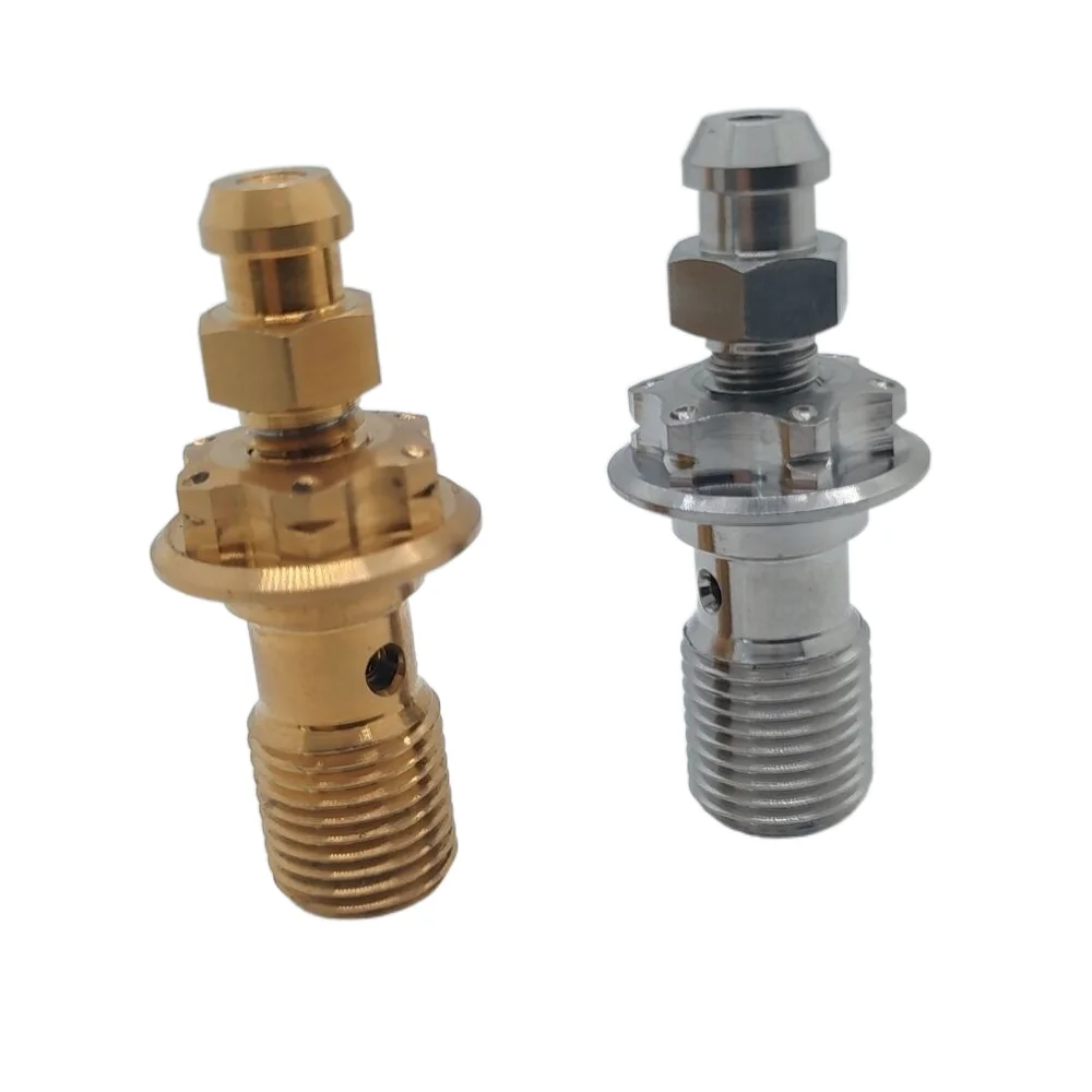M10  Titanium Gr5 Bleed Nipple screw  CNC machined  for  brake caliper