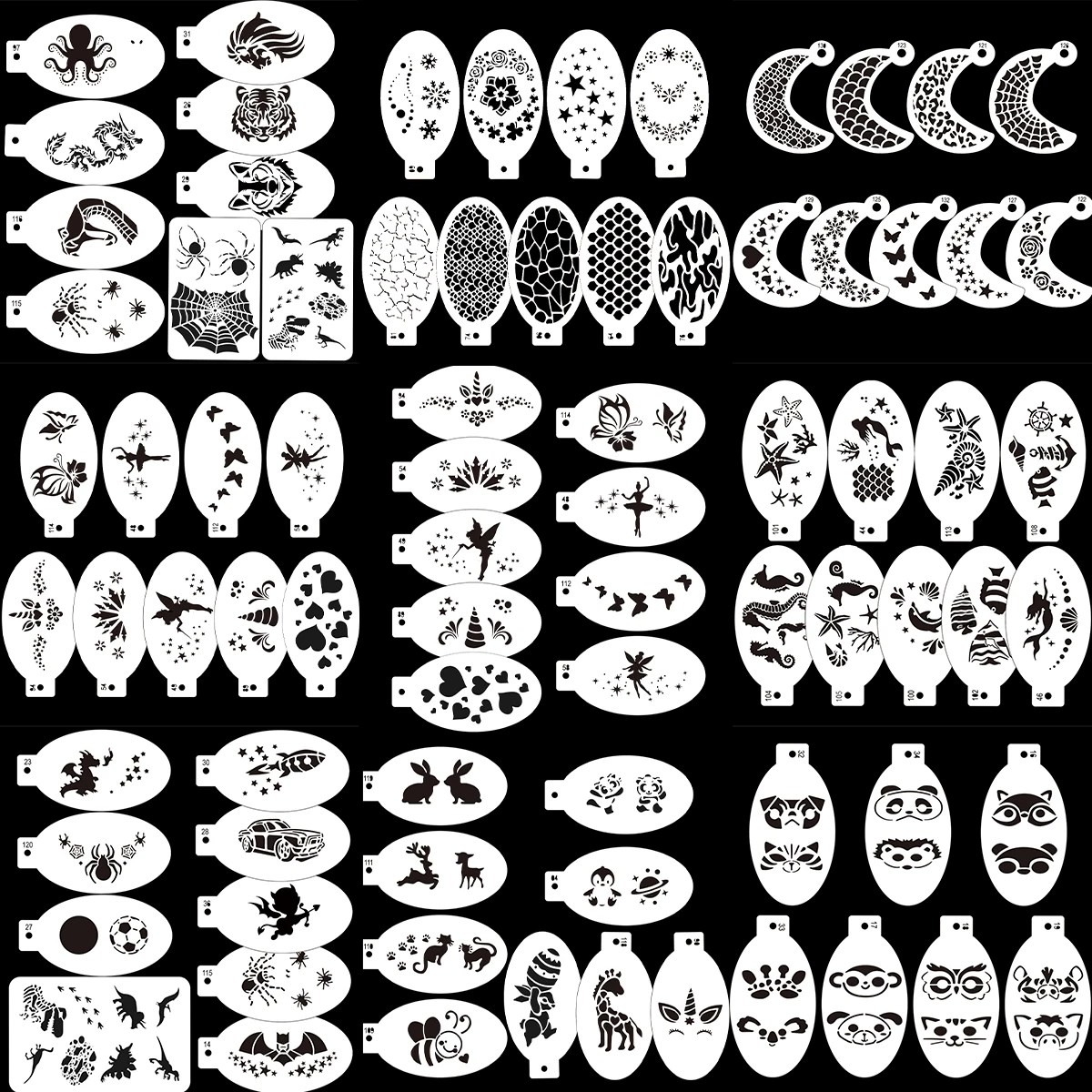 Tattoo Stencil Templates PET Face Paint Stencils Custom Stencil Sheets