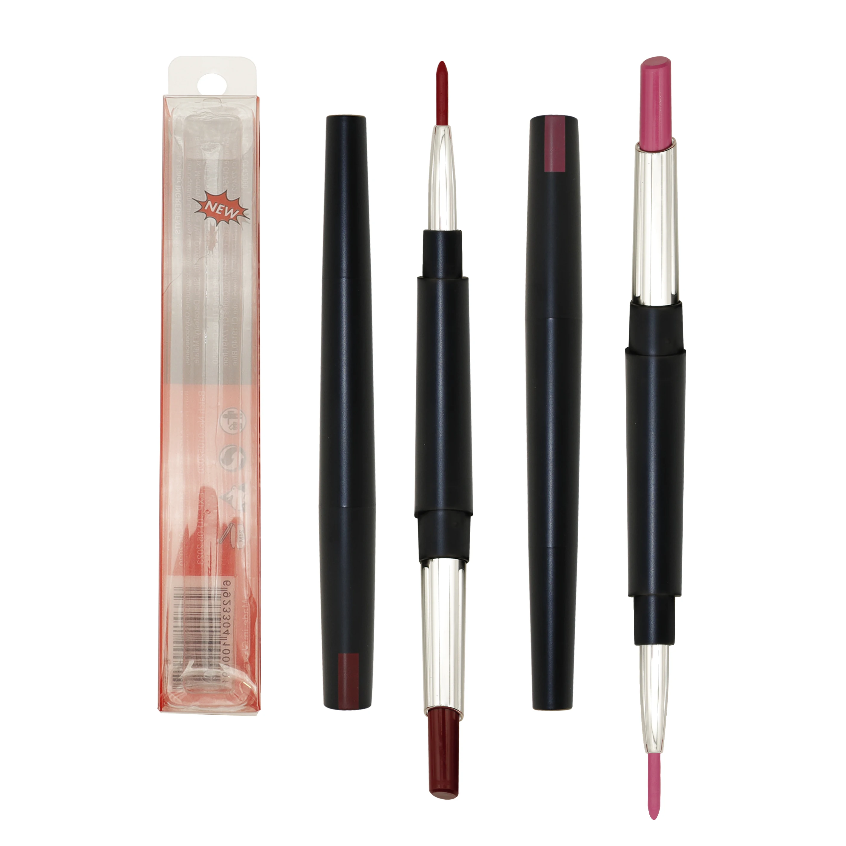 Новое поступление 2-в-1, индивидуальный логотип, индивидуальная этикетка, подводка для губ и карандаш для губной помады, водостойкий коричневый дизайн с минеральными ингредиентами