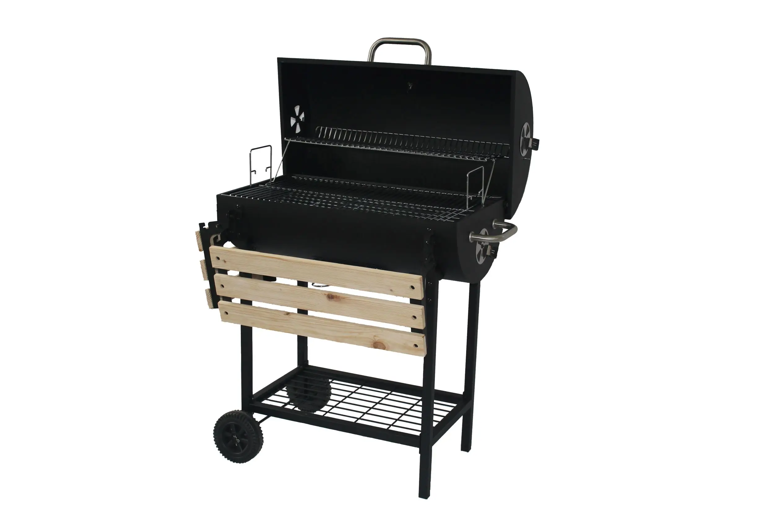 
Modern high quality portable outdoor rack with trolley picnic gravity charcoal bbq grill 