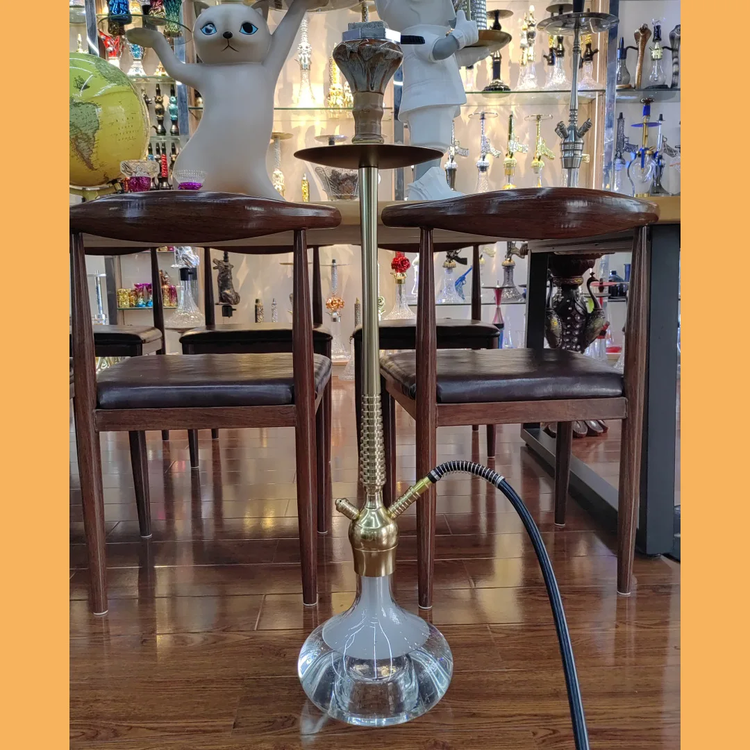 Premium Quality Customized Union Shisha Hookah Pipe Portable Golden Aluminum Big Smoke Hookah Set for Chicha Use Wholesale