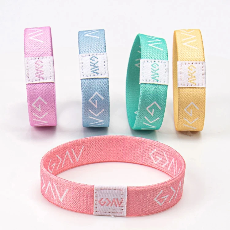 Custom Design Eco-Friendly Heat Transfer Printed Reversable Elastic Wrist Band Wristband for Adult Child