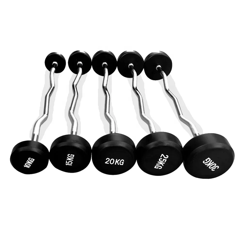GYM Fitness Equipment Hot Black Round Rubber Fitness Cast Iron Standard Weight Plates Including Standard Barbellell Weighted