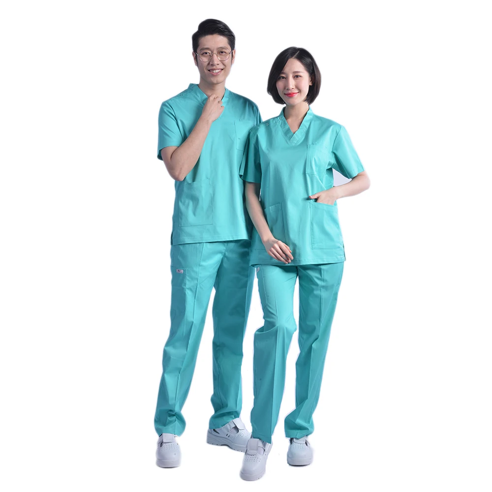 Best sale unisex hospital uniform suit manufacturer nurse medical scrubs polyester and rayon with spandex fabric
