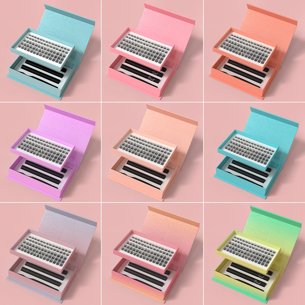 Private Label Cluster Segment Eyelash Bond and Sealer C D Curl DIY Lash Extension Kit Lash Clusters Wholesale