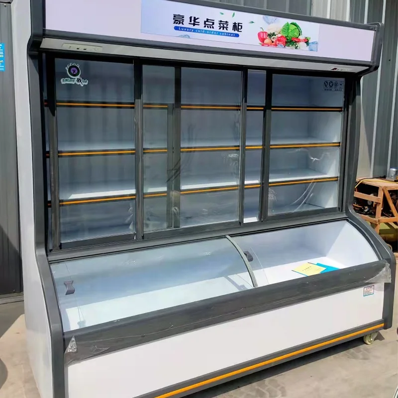 Commercial Fruit Fridge Vegetable Chiller Display Freezer Supermarket Refrigerator