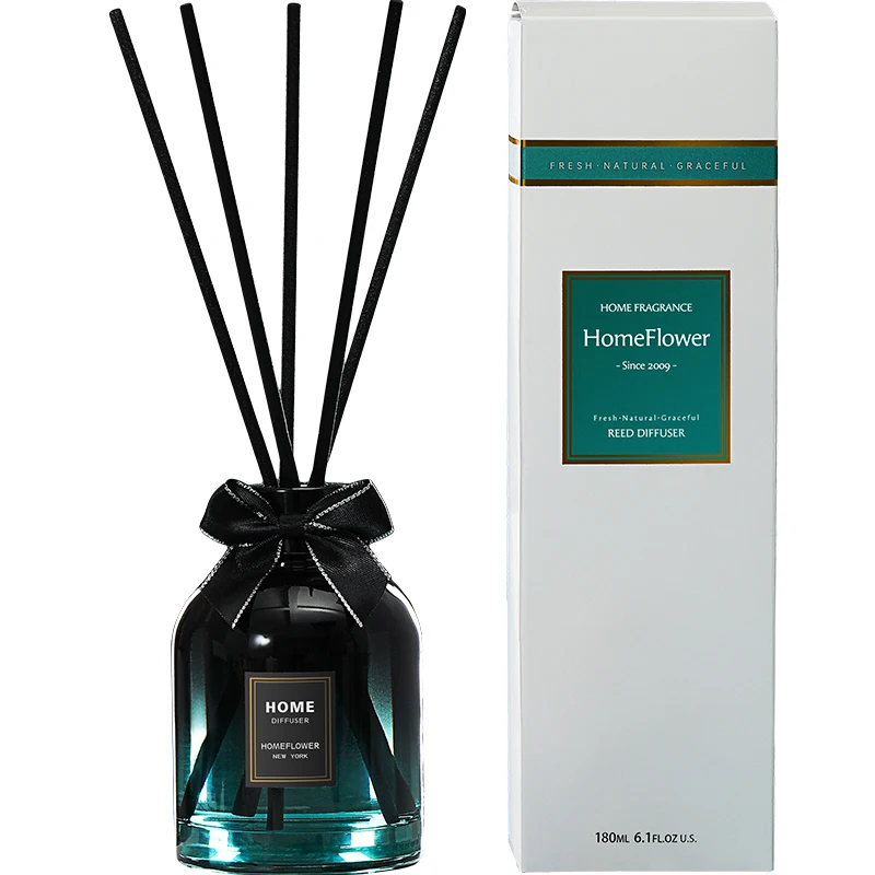 Wholesale Customized 180ml Gradient Color Fragrance Reed Diffuser with Sticks and Bowknot
