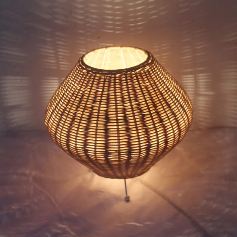 handmade material  bamboo lampshade   Home decor wicker   antique Chinese lamp shade for table lamp led light housing