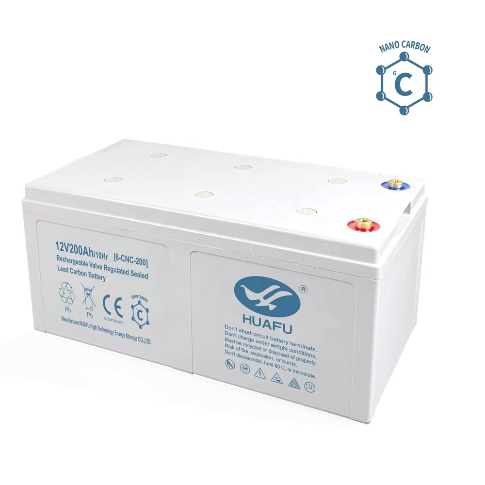 HUAFU Solar battery Manufacturer 200 ah lead carbon battery 12V 200Ah Inverter Battery For PV solar system