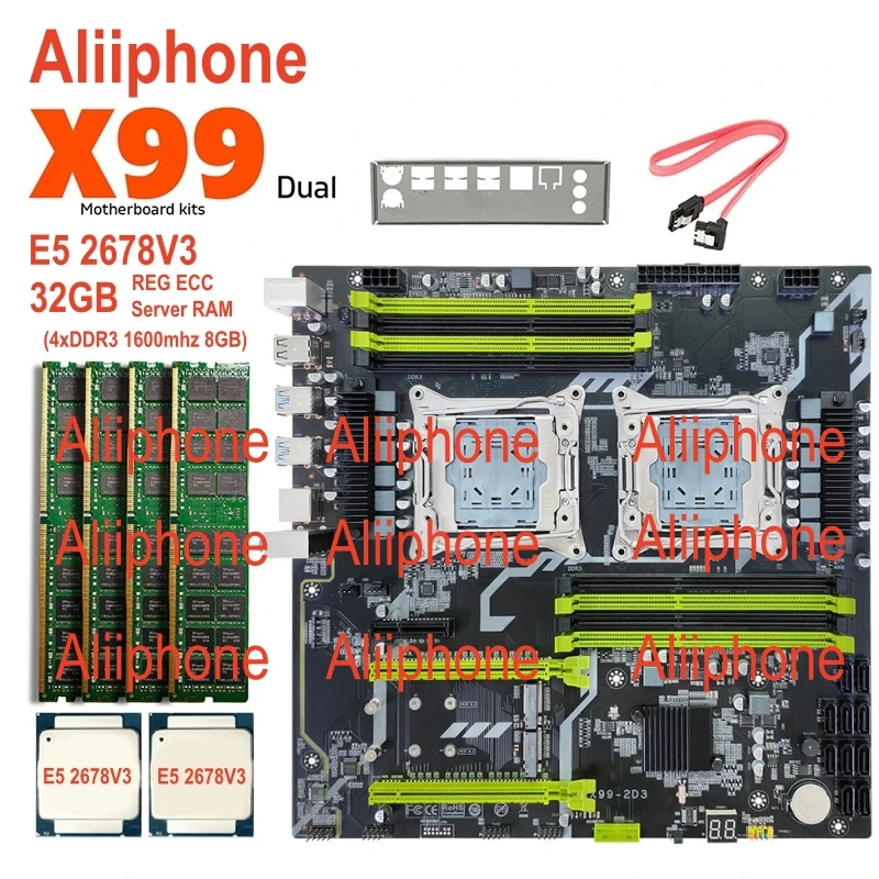 Материнская плата X99 ПК Серверная материнская 8xDDR4 поддержка xeon E5 v3/v4 cpu x99 комплекты материнских плат