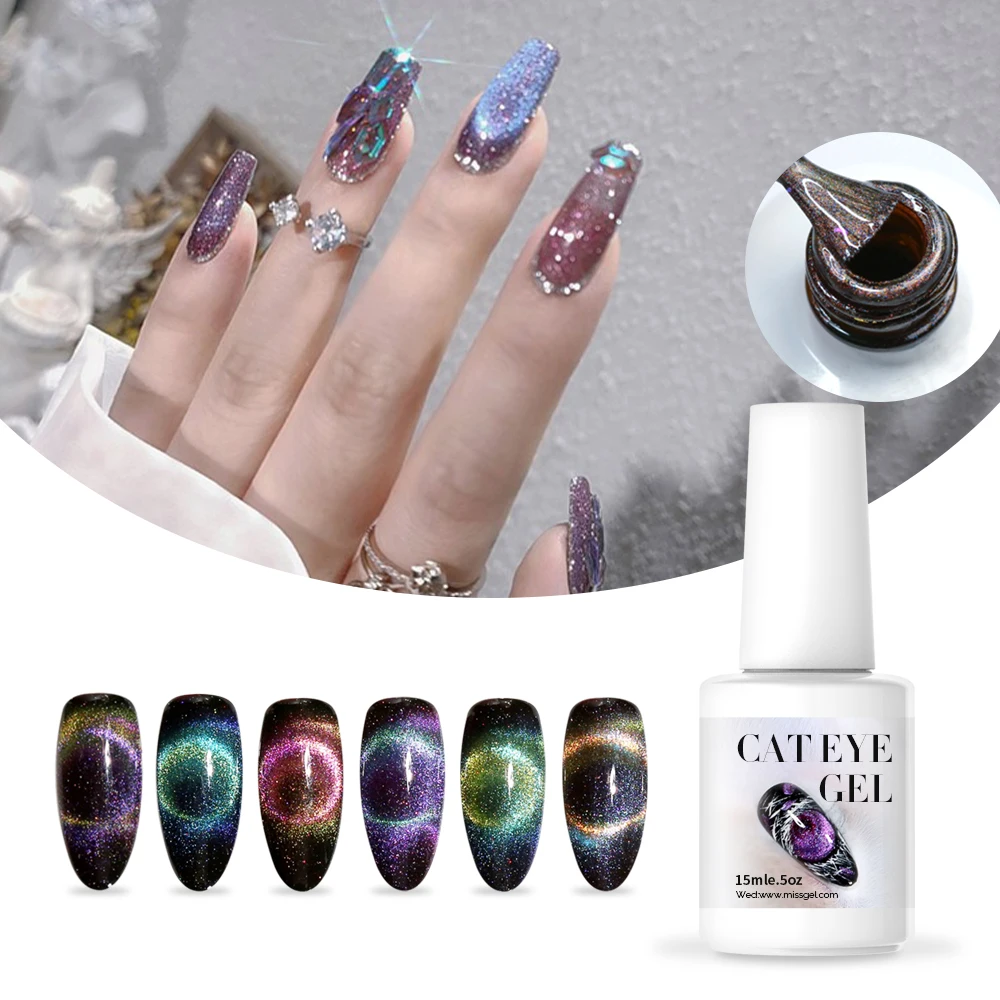 Wholesale Supplies Custom Logo Oem Color Magnetic Cat Eye Uv Nail Gel Polish 15 ml Esmalte Gelpolish