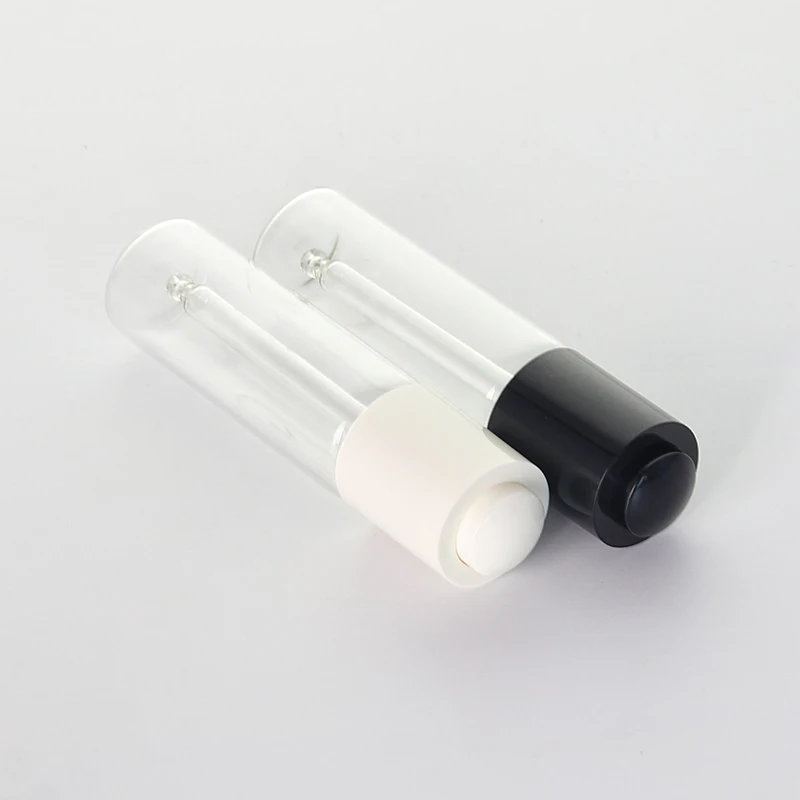 Transparent Skincare Packaging Glass Essential Oil Bottle with White Pressing Dropper