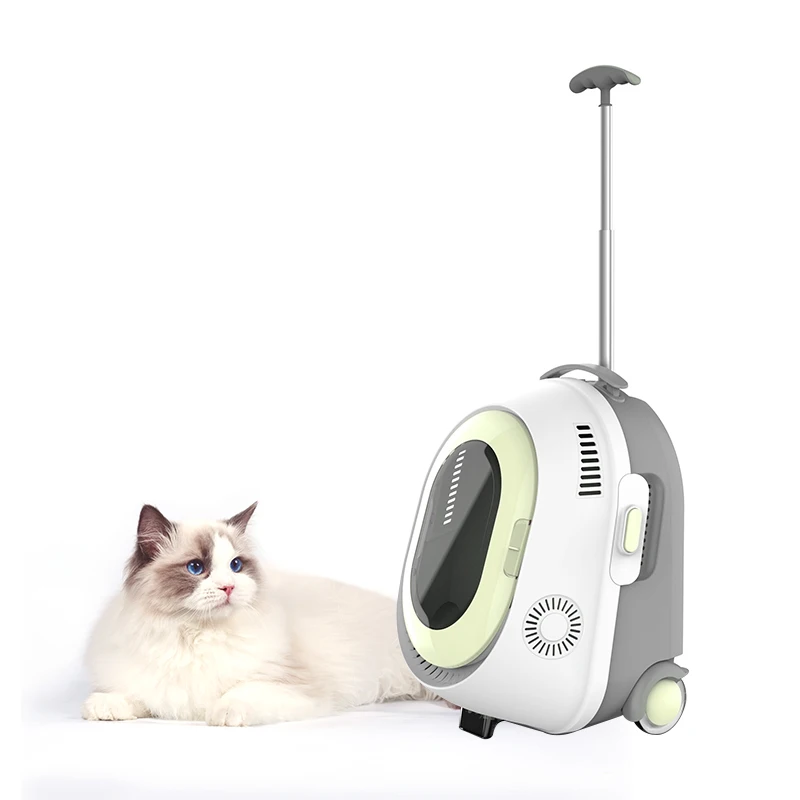 Прозрачный дышащий рюкзак-переноска для домашних животных с системой свежего воздуха и колесами для путешествий