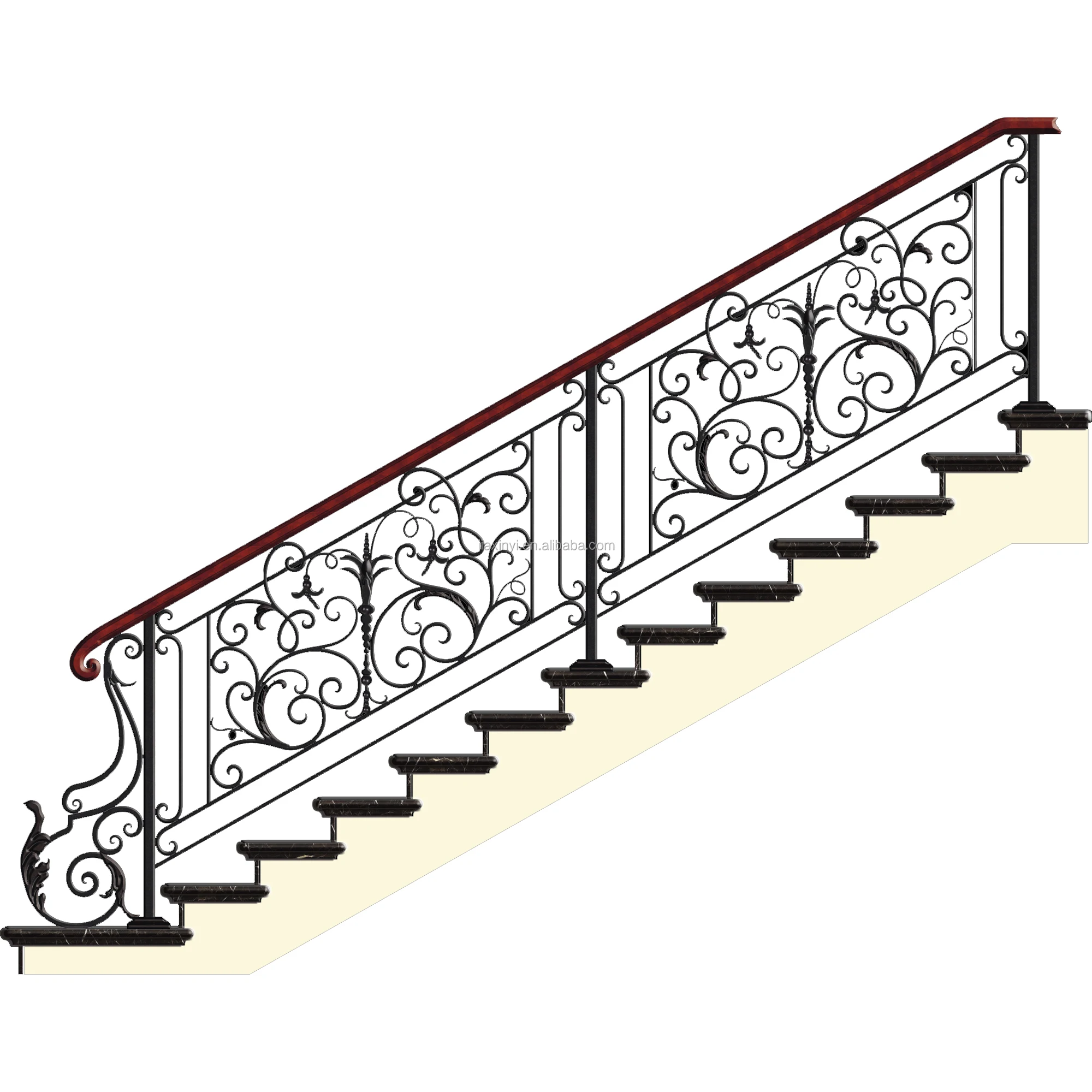 Luxury Design Wrought Iron Stair Railings Grill Design For Home